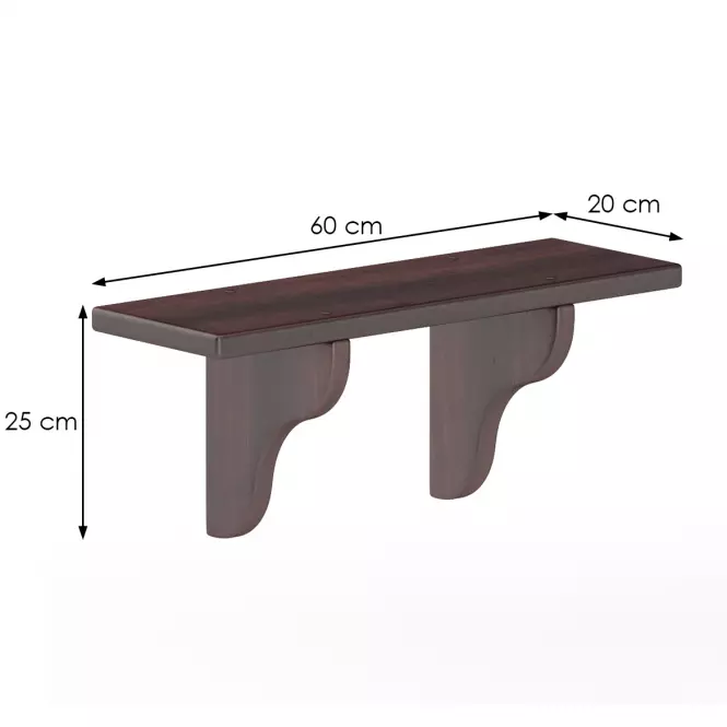 Falipolc fenyő PK122-60x25x20 dió