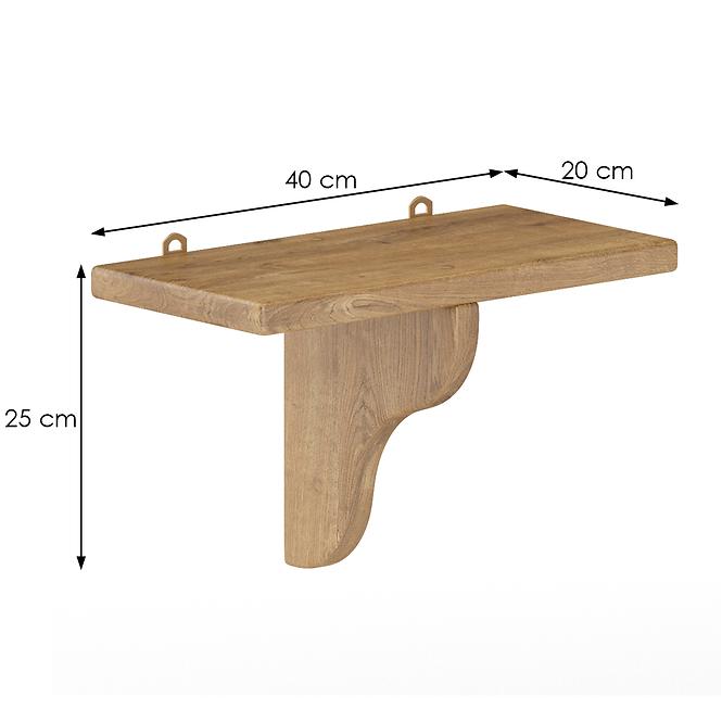 Falipolc fenyő PK123-40x25x20 tölgy