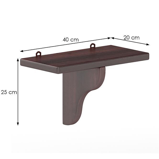 Falipolc fenyő PK123-40x25x20 dió