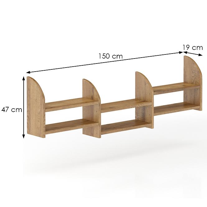 Falipolc fenyő PK101-150x47x19 tölgy