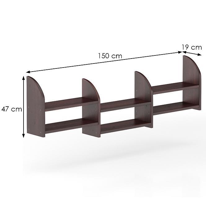 Falipolc fenyő PK101-150x47x19 dió,3