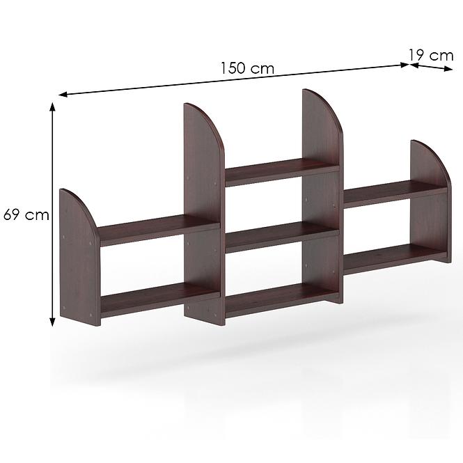 Falipolc fenyő PK102-150x69x19 dió,3