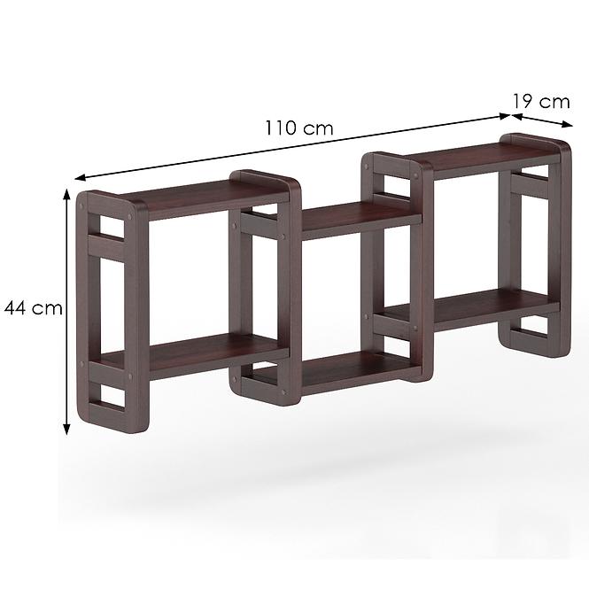 Falipolc fenyő PK103-110x44x19 dió