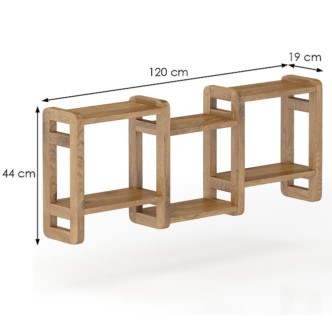 Falipolc fenyő PK103-120x44x19 tölgy