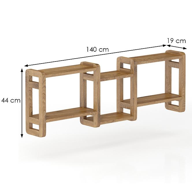 Falipolc fenyő PK103-140x44x19 tölgy
