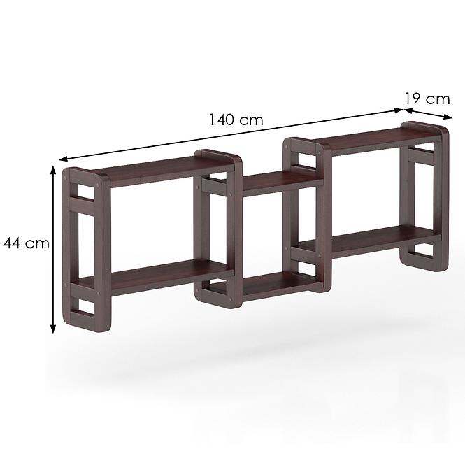 Falipolc fenyő PK103-140x44x19 dió