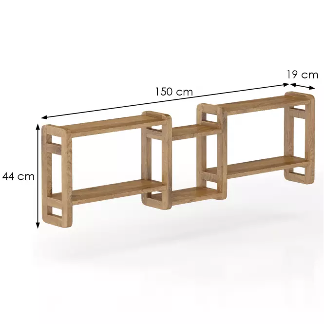 Falipolc fenyő PK103-150x44x19 tölgy