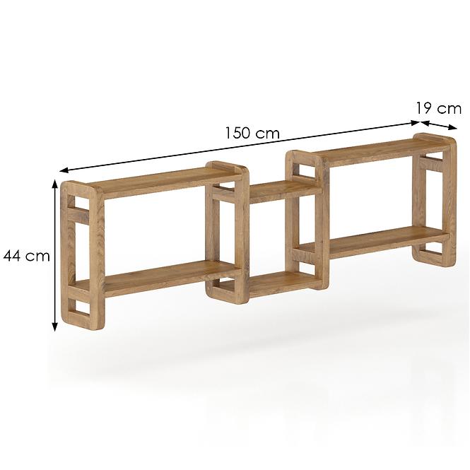 Falipolc fenyő PK103-150x44x19 tölgy,3