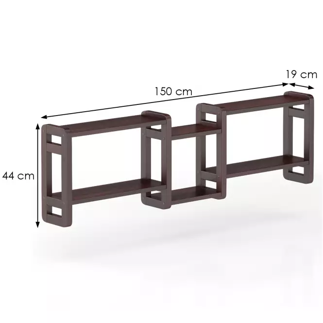 Falipolc fenyő PK103-150x44x19 dió
