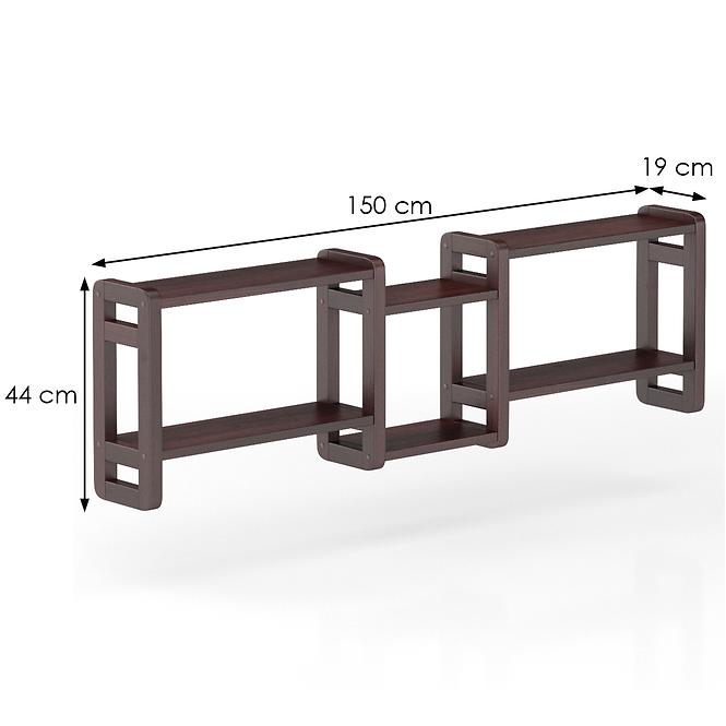 Falipolc fenyő PK103-150x44x19 dió