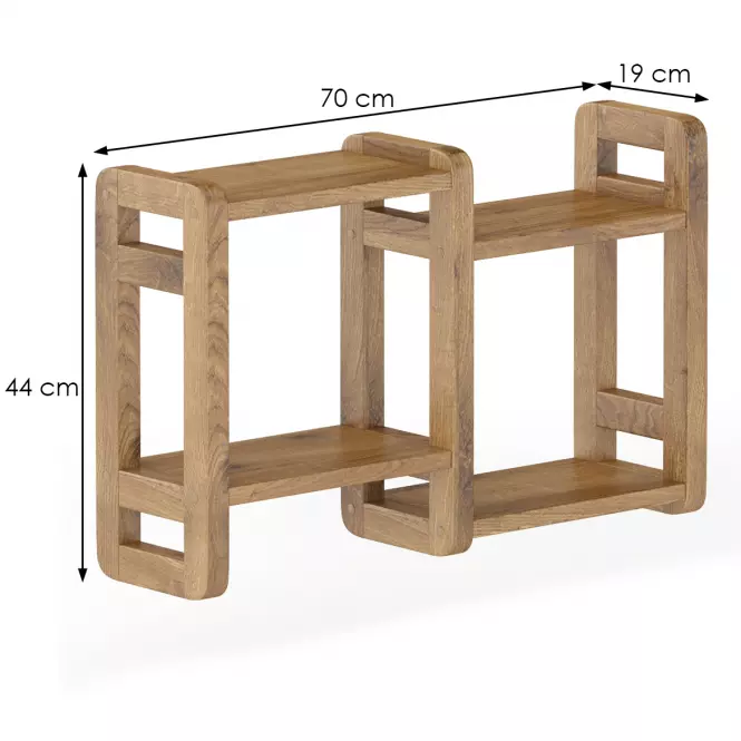 Falipolc fenyő PK104-70x44x19 tölgy