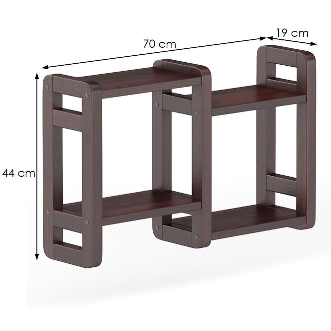 Falipolc fenyő PK104-70x44x19 dió