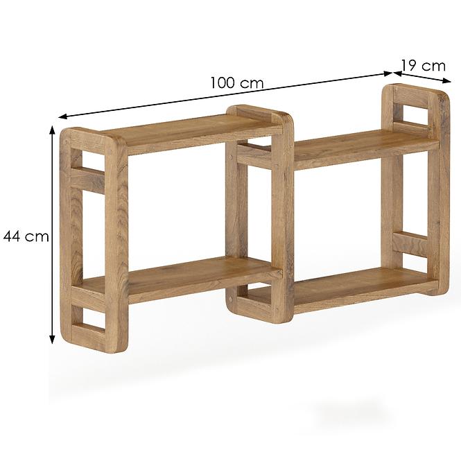 Falipolc fenyő PK104-100x44x19 tölgy