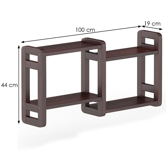 Falipolc fenyő PK104-100x44x19 dió