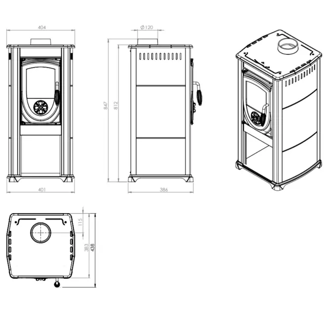 Kandallókályha Fokus 3,9kW  Eco