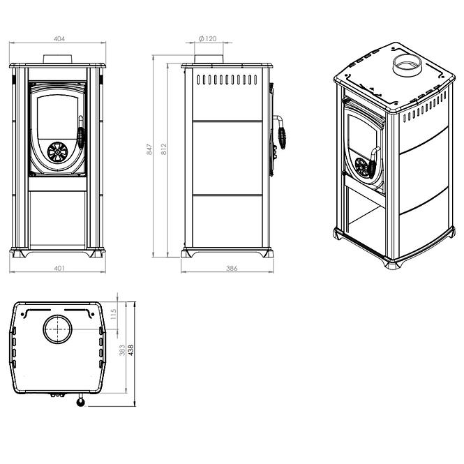 Kandallókályha Fokus 3,9kW  Eco