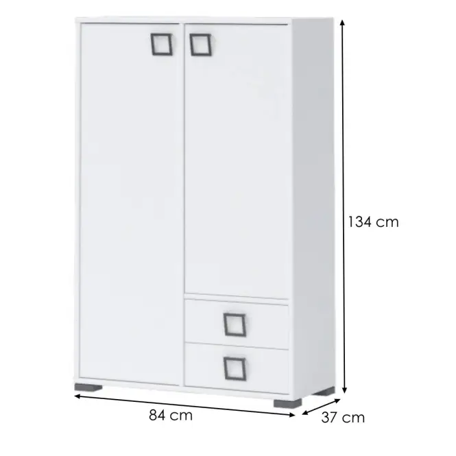Komód Kiki K12-BE/KI-15 white/white,2