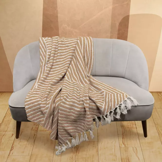 Boho takaró 130x160 bézs Merkury Home,2