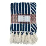 Boho takaró 130x160 indigó Merkury Home
