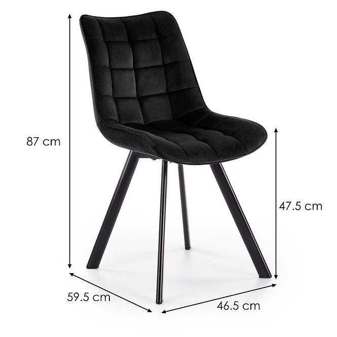 Fekete szék W132 fekete lábak