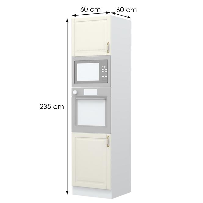 Konyhaszekrény Evergreen K23-60-RM/4 ivorymat