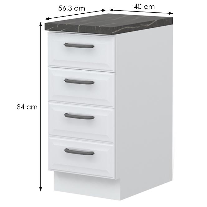 Konyhaszekrény Evia r-40-4f/4 4s pearl grey matt