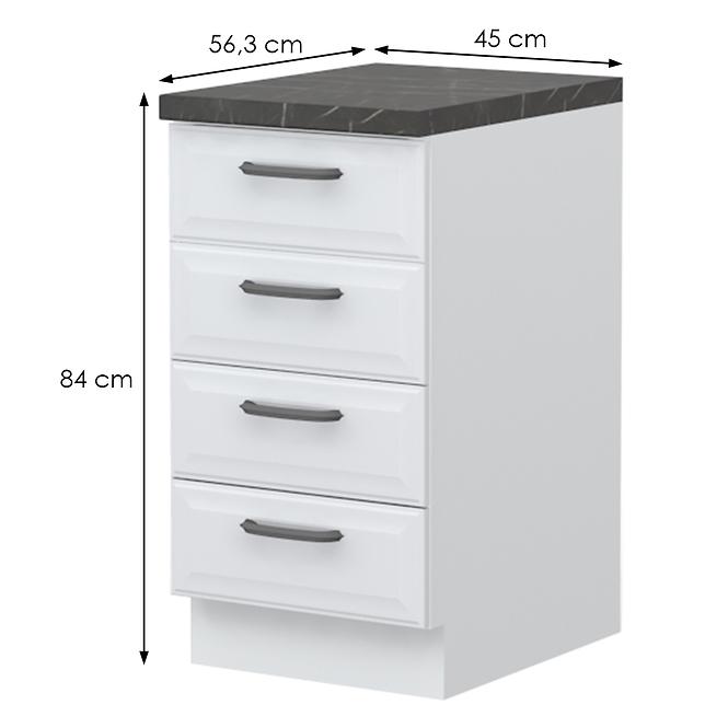 Konyhaszekrény Evia r-45-4f/4 4s pearl grey matt