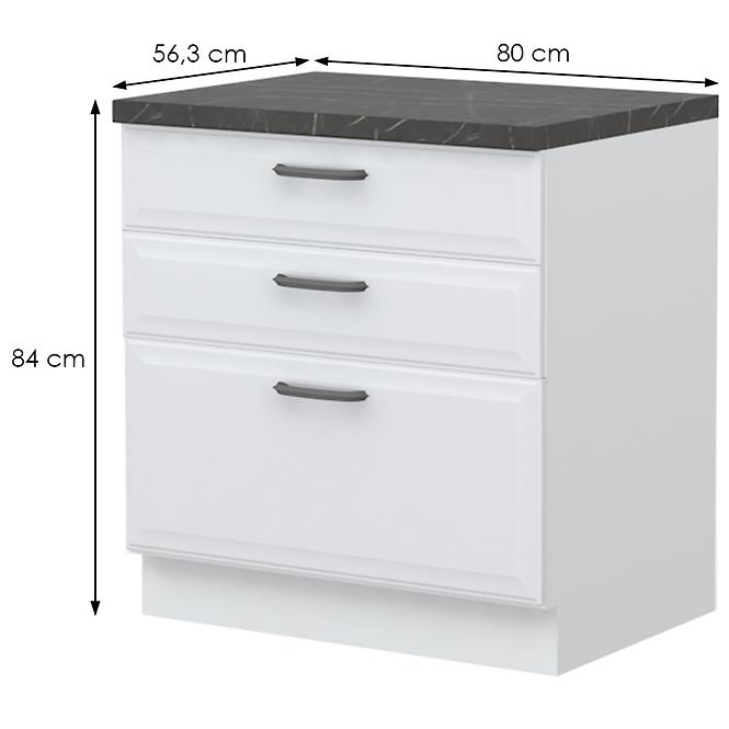 Konyhaszekrény Evia r-80-3f/4 3s standard pearl grey matt