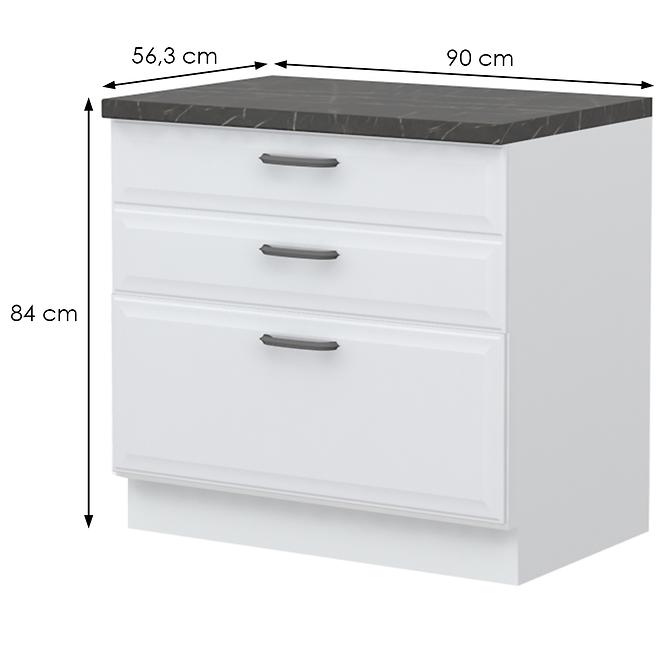 Konyhaszekrény Evia r-90-3f/4 3s standard pearl grey matt