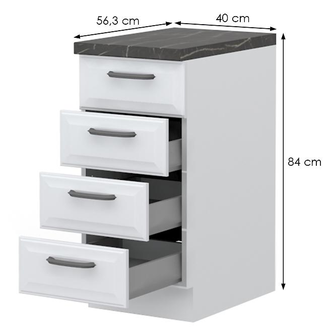 Konyhaszekrény Evia r-40-4mbox/4 4s pearl grey matt