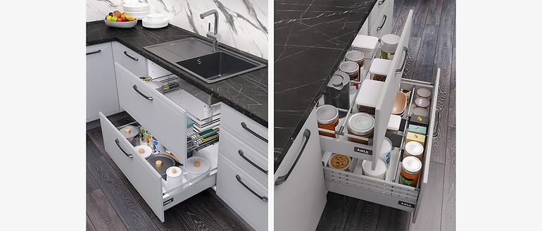 Konyhaszekrény Evia r-40-4mbox/4 4s pearl grey matt