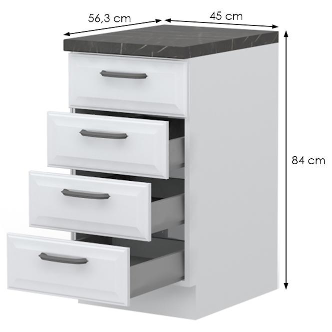 Konyhaszekrény Evia r-45-4mbox/4 4s pearl grey matt