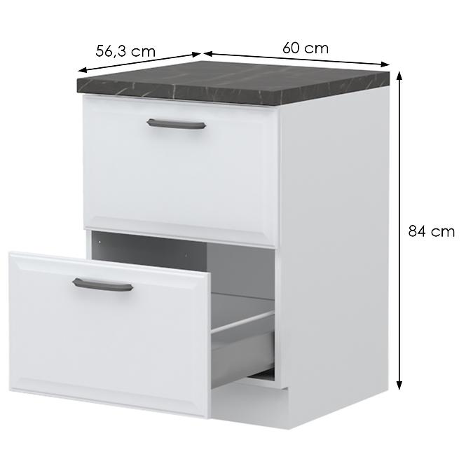 Konyhaszekrény Evia r-60-2mbox/4 2s pearl grey matt