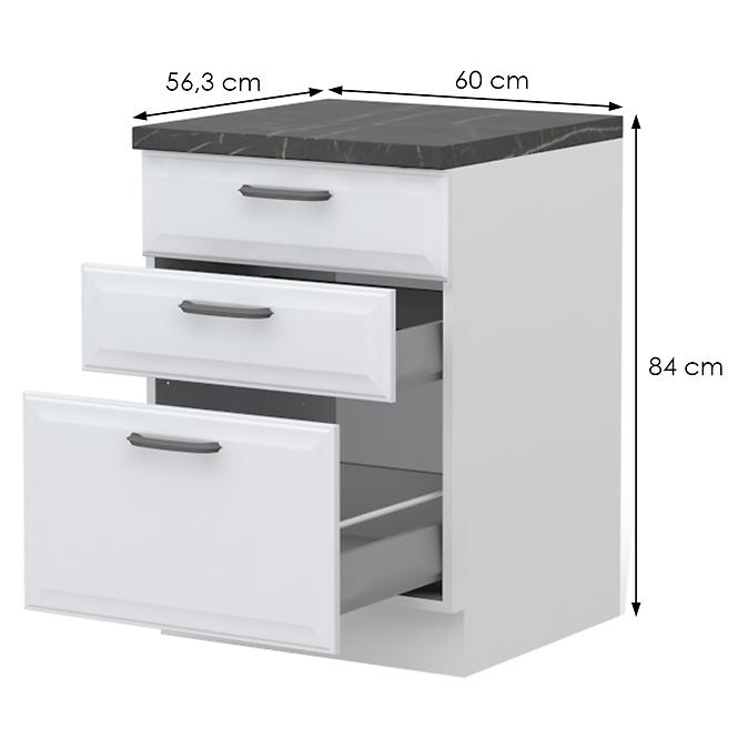 Konyhaszekrény Evia r-60-3mbox/4 3s pearl grey matt