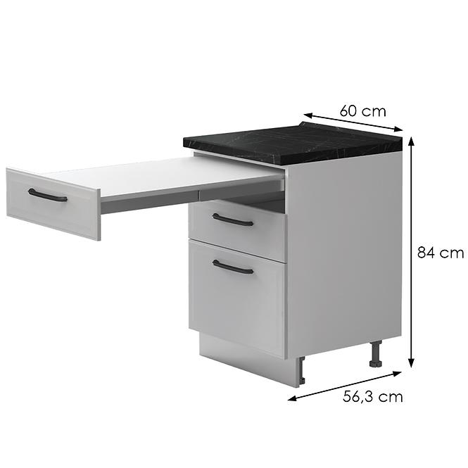 Konyhaszekrény Evia r-60-3fms/4 pearl grey matt