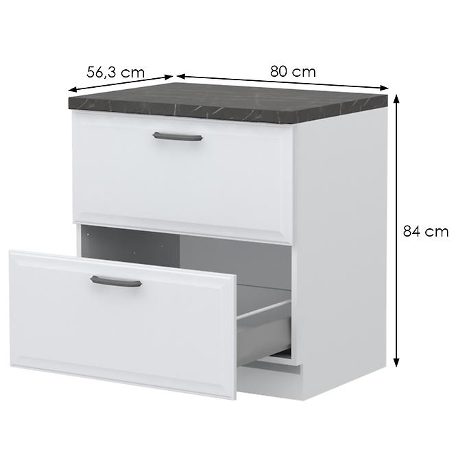 Konyhaszekrény Evia r-80-2mbox/4 2s pearl grey matt