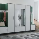 Előszobafal nábytok Roj 17 fehér + Kronos 19 zöld