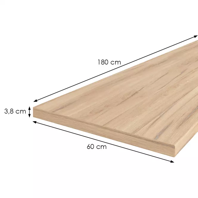 Konyhai munkalap 180 cm/38 mm világos estana tölgy / R20367