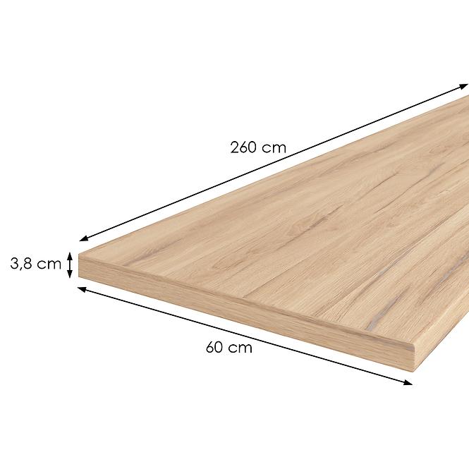 Konyhai munkalap 260 cm/38 mm világos estana tölgy / R20367