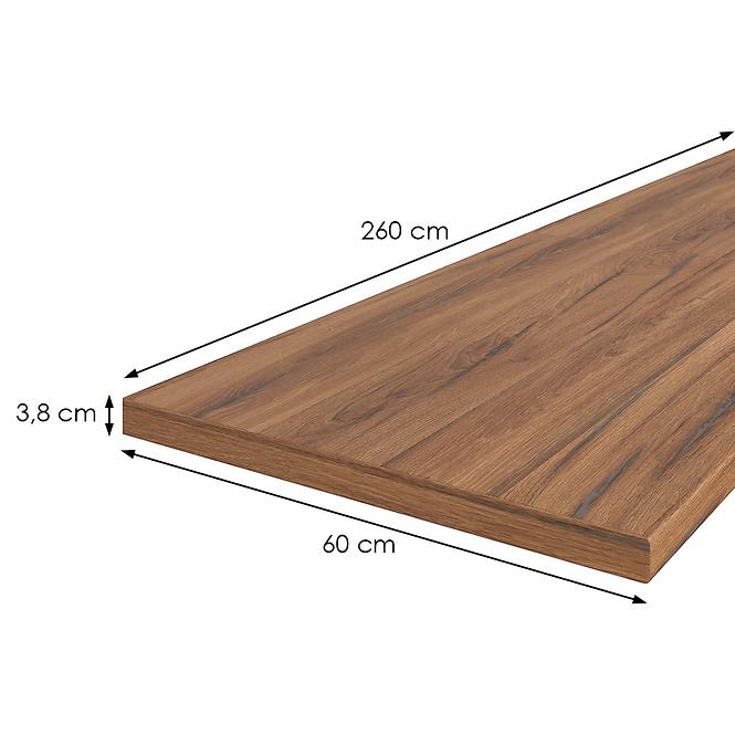 Konyhai munkalap 260 cm/38 mm sötét estana tölgy / R20366