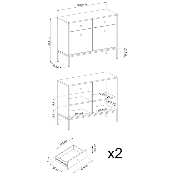 Komód Mono mksz104 bézs,9