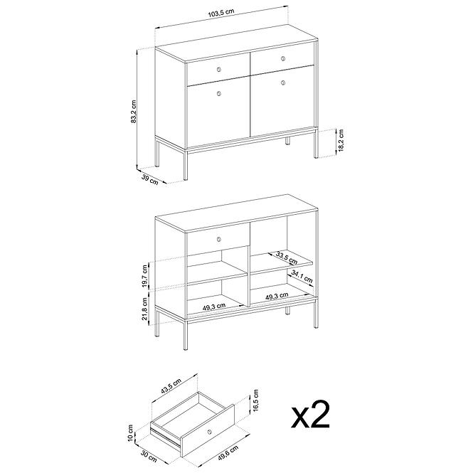 Komód Mono mksz104 bézs,9