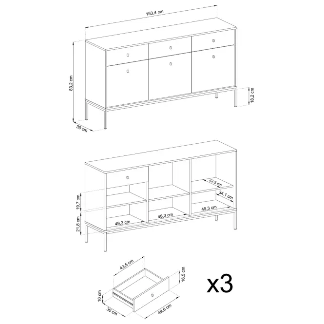 Komód Mono mksz154 bézs,8