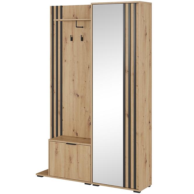 Előszobafal Nelly dub artisan/fekete,2