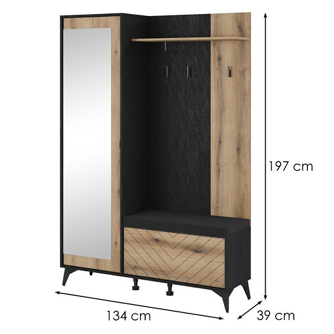 Előszobafal Diamond dub evoke/fekete,5