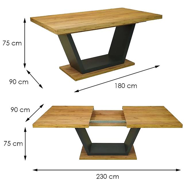 Asztal ST-11 180x90+50 k003/grafit