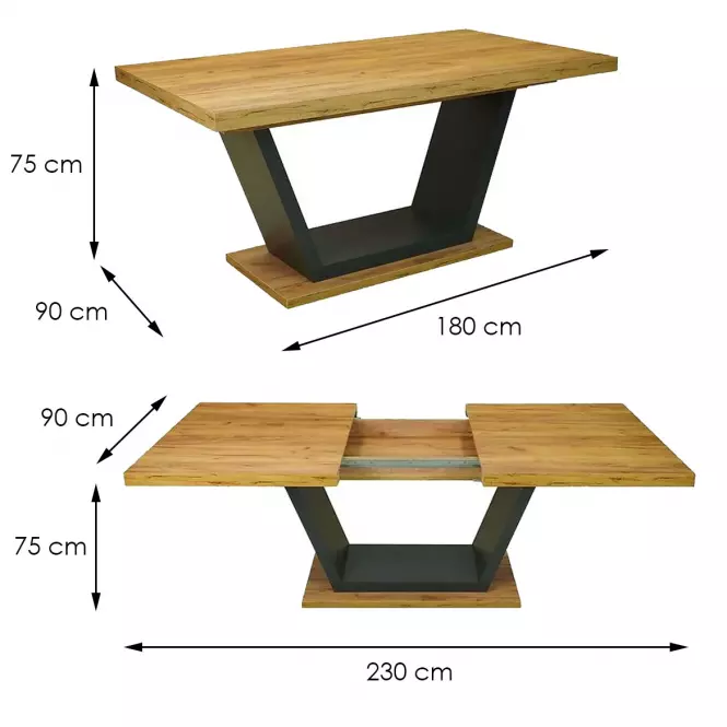Asztal ST-11 180x90+50 k003/grafit,2