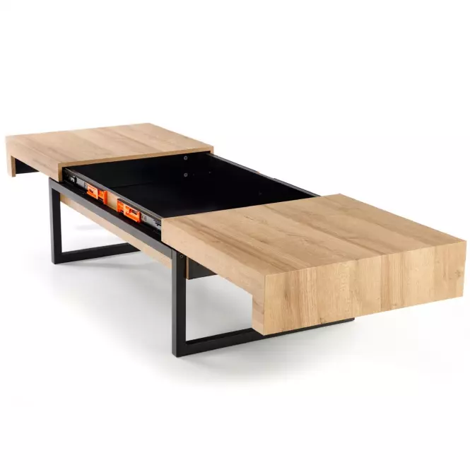 Dohányzóasztal Clara tölgyfa arany/fekete,8