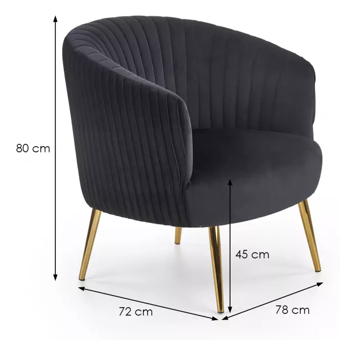 Fotel Crown fekete/arany,10