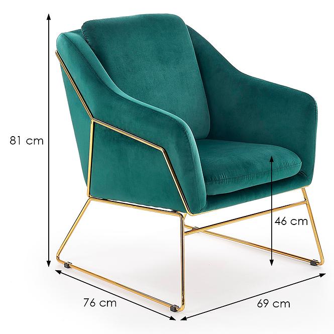 Fotel Soft 3 zöld/arany